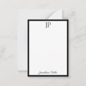 Mit Monogramm benutzerdefiniertes Vorlagenhandhabs Mitteilungskarte (Vorderseite)