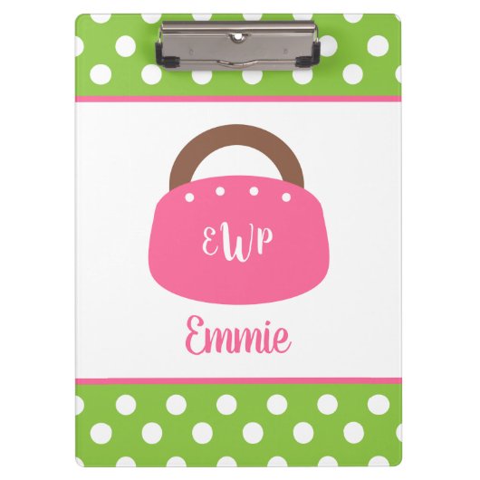 Mit Monogramm Bermuda Bag Personalisiert Clipboard Klemmbrett (Vorderseite)