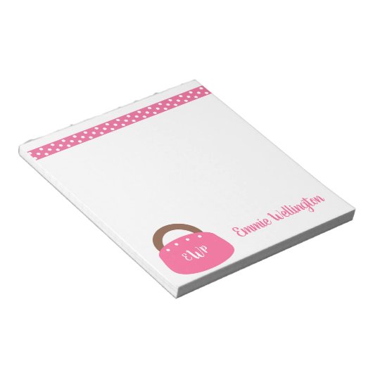 Mit Monogramm Bermuda Bag Personalisiert Notepad Notizblock (angewinkelt)