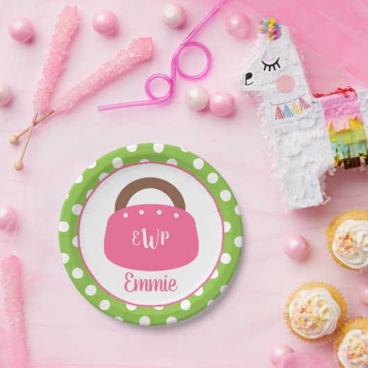 Mit Monogramm Bermuda Bag Personalisiertes Party T Pappteller (Party)