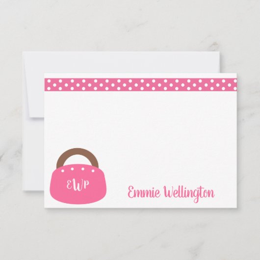 Mit Monogramm Bermuda-Beutel Personalisierte Mitte Dankeskarte (Vorderseite)