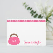 Mit Monogramm Bermuda-Beutel Personalisierte Mitte Dankeskarte (Stehend Vorderseite)