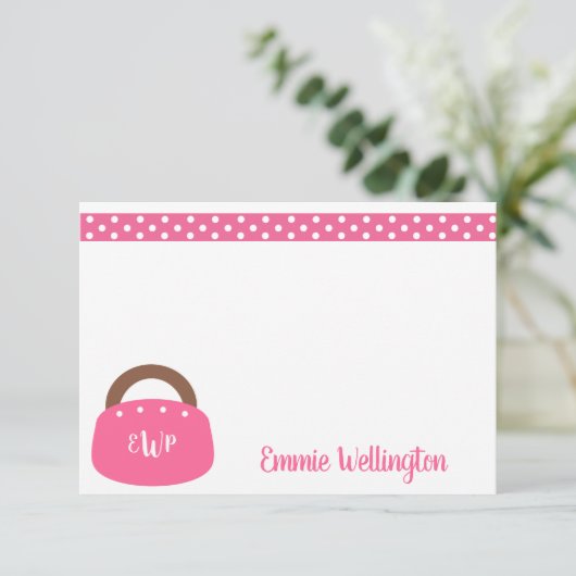 Mit Monogramm Bermuda-Beutel Personalisierte Mitte Dankeskarte (Stehend Vorderseite)