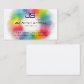 Mit Monogramm Berufliche elegante Vorlage Visitenkarte (Vorne/Hinten)