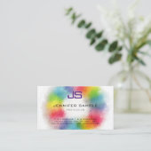 Mit Monogramm Berufliche elegante Vorlage Visitenkarte (Stehend Vorderseite)