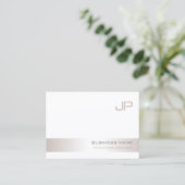 Mit Monogramm Berufliche moderne Elegant-Vorlage Visitenkarte (Stehend Vorderseite)