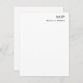 Mit Monogramm Berufliche Schlichte Mitteilungskarte (Vorne/Hinten)