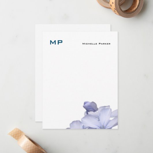 Mit Monogramm Berufliche Schlichte Mitteilungskarte (Vorderseite/Rückseite Beispiel)