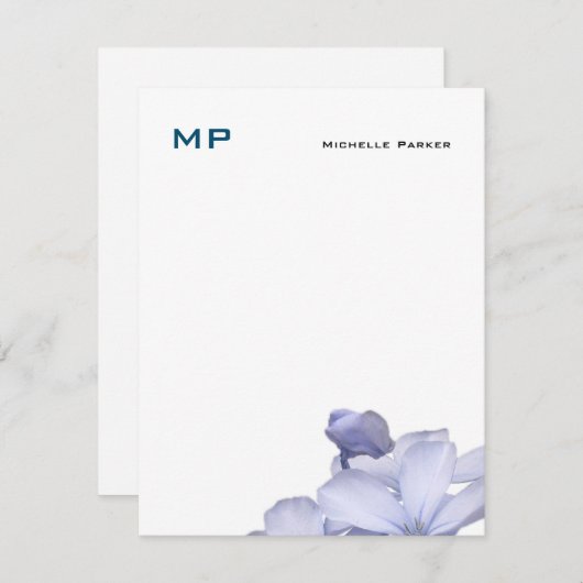 Mit Monogramm Berufliche Schlichte Mitteilungskarte (Vorne/Hinten)