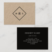 Mit Monogramm Berufliches Bistro Visitenkarte (Vorne/Hinten)