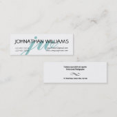 Mit Monogramm berufliches blaues Pulver Mini Visitenkarte (Vorne/Hinten)