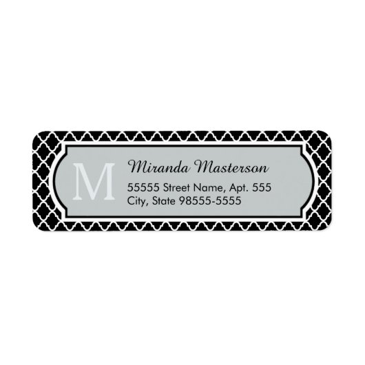 Mit Monogramm Bezeichnung für moderne Schwarzweiß- (Vorne)