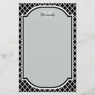 Mit Monogramm Bezeichnung für moderne Schwarzweiß- Briefpapier