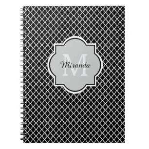 Mit Monogramm Bezeichnung für moderne Schwarzweiß- Notizblock