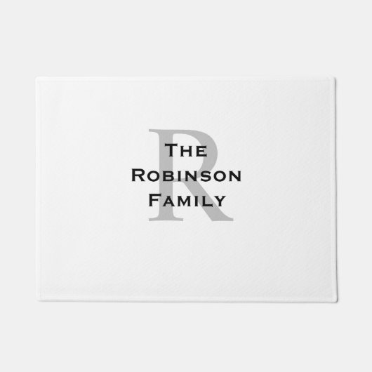 Mit Monogramm Bezeichnung für Weiß und Schwarz Fußmatte (Vorderseite)