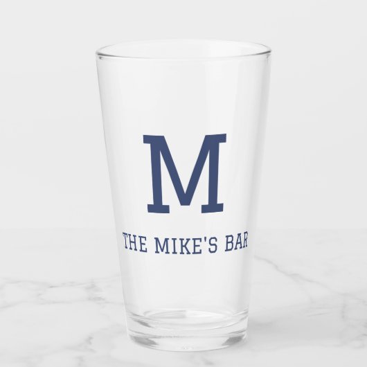 Mit Monogramm Bier Glas (Vorderseite)