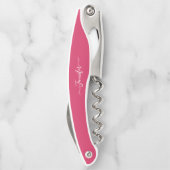 Mit Monogramm Bier Wein Korkenzieher Pink Flaschen (Rückseite)