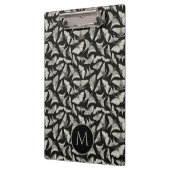 Mit Monogramm Black Beige Moth Bug Pattern Klemmbrett (Links)