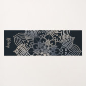 Mit Monogramm Black & Blue Mandala Pattern Yoga Ma Yogamatte (Rückseite (Horizontal))