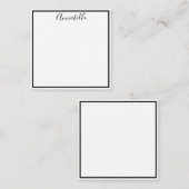 Mit Monogramm Black Boarder Note Card & Envelope Mitteilungskarte (Vorne/Hinten)