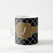 Mit Monogramm Black Diamond Kaffeetasse (Vorderseite Links)