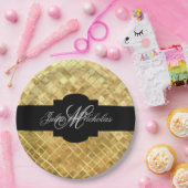 Mit Monogramm Black & Gold 50 Jahre alt Pappteller (Party)