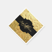 Mit Monogramm Black & Gold 50 Jahre alt Serviette (Ecke)
