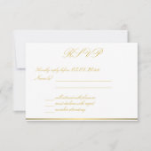 Mit Monogramm Black Gold Elegante Wedding RSVP Car (Vorderseite)
