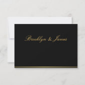 Mit Monogramm Black Gold Elegante Wedding RSVP Car (Rückseite)