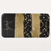 Mit Monogramm Black-Gold-Script Case-Mate iPhone Hülle (Rückseite (Horizontal))