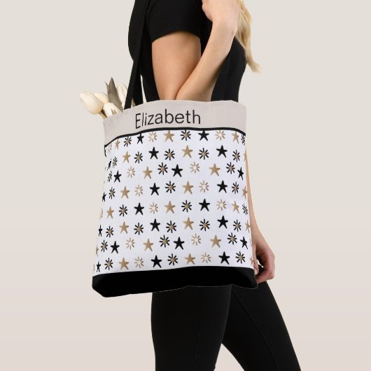 Mit Monogramm Black Gold Stars Totasche Tasche (Von Nahem)