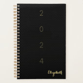 Mit Monogramm Black Gold Weekly Monthly Planer 202 (Vorderseite)
