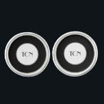 Mit Monogramm Black Gray White Formal Classic Men' Manschetten Knöpfe<br><div class="desc">Monogramm diese schwarz-grau und weiß formale klassische Männer-Krüge. Ein tolles Geschenk für den Bräutigam,  seine Trauzeugen oder für jede formelle Veranstaltung.</div>