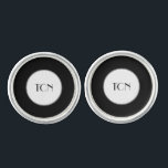 Mit Monogramm Black Gray White Formal Classic Men' Manschetten Knöpfe<br><div class="desc">Monogramm diese schwarz-grau und weiß formale klassische Männer-Krüge. Ein tolles Geschenk für den Bräutigam,  seine Trauzeugen oder für jede formelle Veranstaltung.</div>