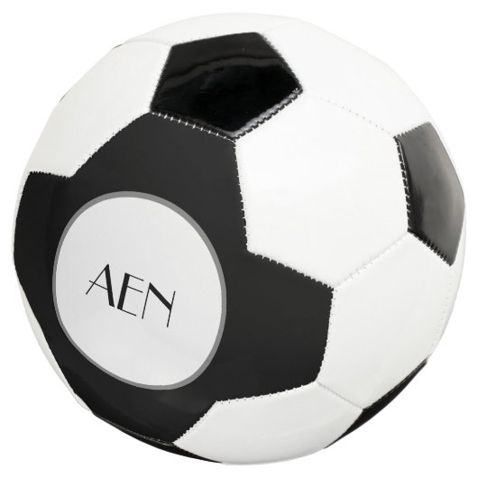 Mit Monogramm Black Gray White Fußball (Dreiviertel)