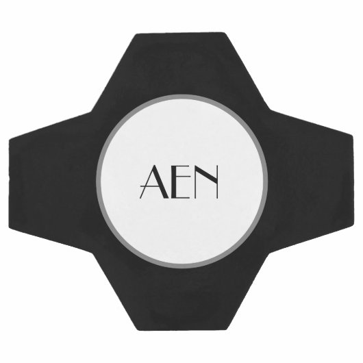 Mit Monogramm Black Gray White Fußball (Flach)