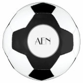 Mit Monogramm Black Gray White Fußball (Vorderseite)