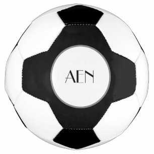 Mit Monogramm Black Gray White Fußball