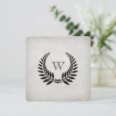 Mit Monogramm Black Laurel Vow Renewal Einladung (Stehend Vorderseite)
