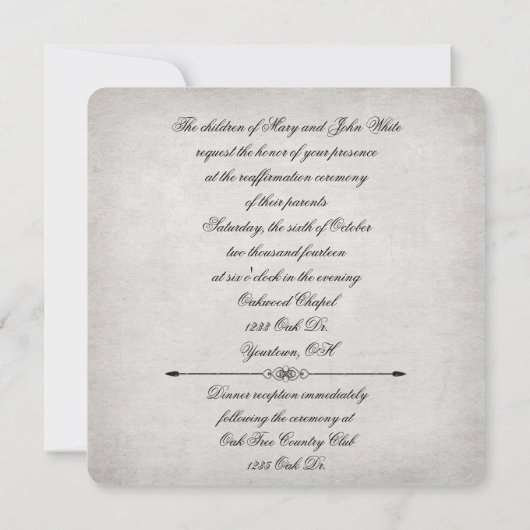 Mit Monogramm Black Laurel Vow Renewal Einladung (Rückseite)