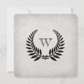 Mit Monogramm Black Laurel Vow Renewal Einladung (Vorderseite)