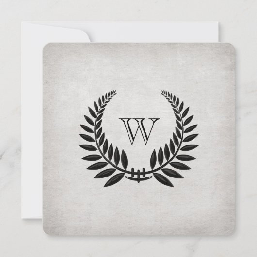 Mit Monogramm Black Laurel Vow Renewal Einladung (Vorderseite)