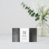 Mit Monogramm Black Metallic Foil Consultant Visitenkarte (Stehend Vorderseite)