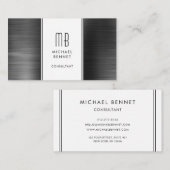 Mit Monogramm Black Metallic Foil Consultant Visitenkarte (Vorne/Hinten)