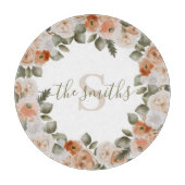 Mit Monogramm Bläschenplatine Schneidebrett (Vorderseite)