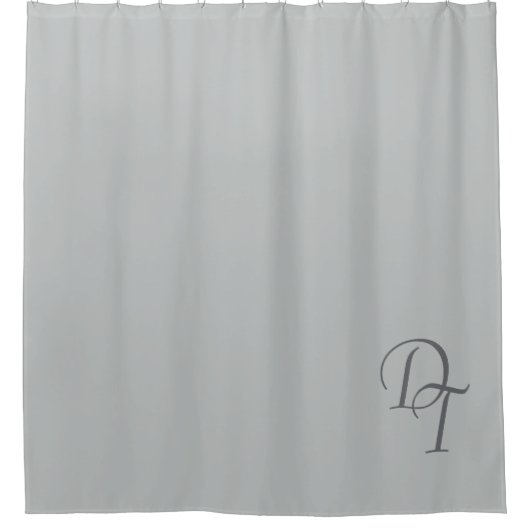 Mit Monogramm - Blassgrau Duschvorhang (Vorderseite)