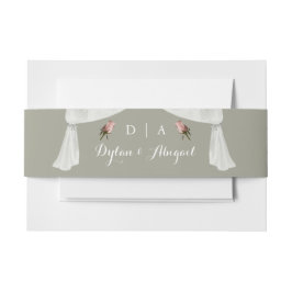 Mit Monogramm Blatt mit/Rose Hochzeitsbauchband Einladungsbanderole