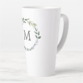 Mit Monogramm Blätter für die Wasserfarbe Grün Milchtasse (Rechte Ecke)