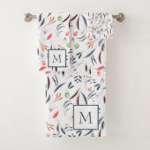 Mit Monogramm Blätter und Federn Badhandtuch Set (Insitu)