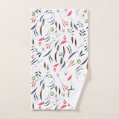 Mit Monogramm Blätter und Federn Badhandtuch Set (Handtuch)